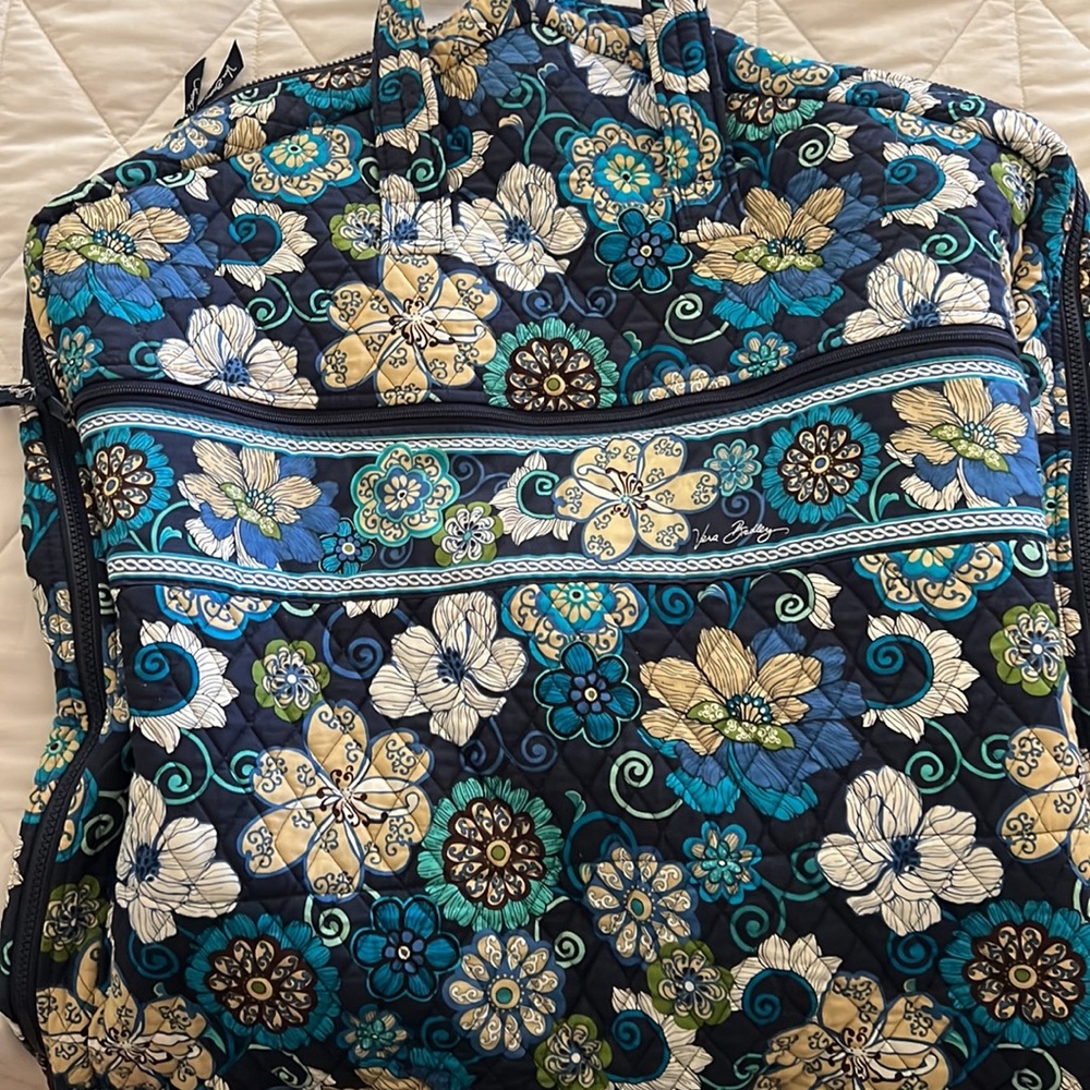 Vera Bradley Mod Floral Blue Garment Bag Lrg Lightweight Cotton Travel Accessory - Picture 15 of 16